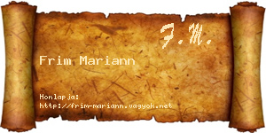 Frim Mariann névjegykártya